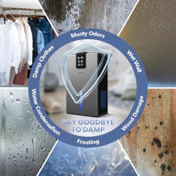 Dehumidifier,Dehumidifier for Home, 120 OZ Water Tank, (1000 sq.ft) Dehumidifier for Room, Bathroom, Bedroom, RV, Closet with Humidity monitoring, Auto Shut Off,7 Colors LED Light, Grey