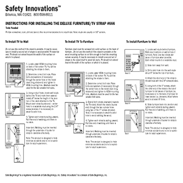 Safety Innovations Heavy Duty TV Straps for Families