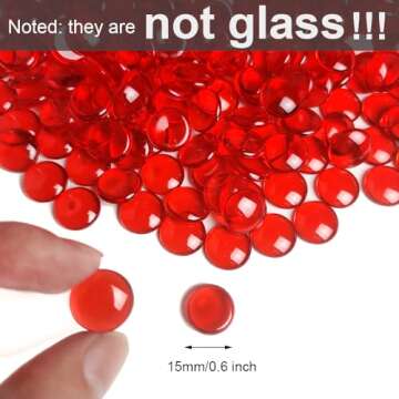 HappyFiller 630 PCS Red Acrylic Gems for Parties and Decor