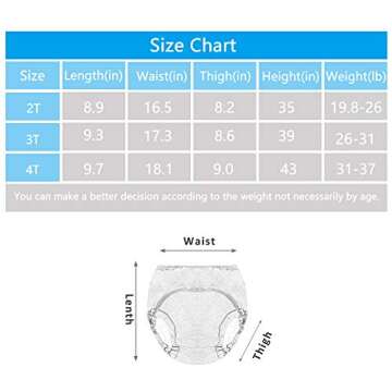 Potty Training Underwear for Girls Boys Potty Training Pants (2T,Pink)