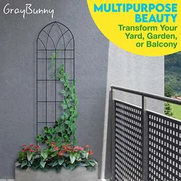 Gray Bunny Garden Trellis for Climbing Plants Outdoor - 2 Pack - 58" x 16" Cucumber Trellis, Rust Proof Metal for Tomatoes, Vines, Flower Beds, Roses