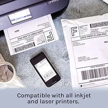 Premium Label Supply White Sticker Full Sheet Shipping Labels – 8.5" x 11" – Laser/Inkjet Compatible – (1 per Sheet), 25 Sheets - Letter Size