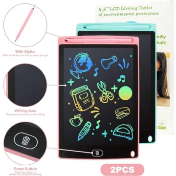 2 Pack Kids LCD Writing Tablets Colorful Drawing Pads