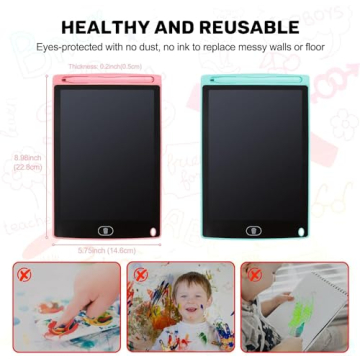 2 Pack Kids LCD Writing Tablets Colorful Drawing Pads