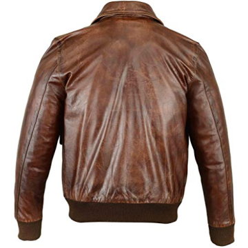 FIVESTAR A-2 Leather Flight Bomber Jacket for Men