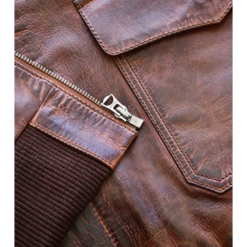 FIVESTAR A-2 Leather Flight Bomber Jacket for Men