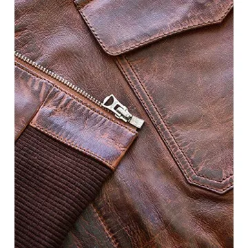FIVESTAR A-2 Leather Flight Bomber Jacket for Men