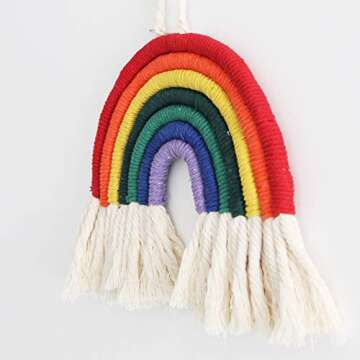 Colorful Macrame Rainbow Wall Hanging for Home Decor