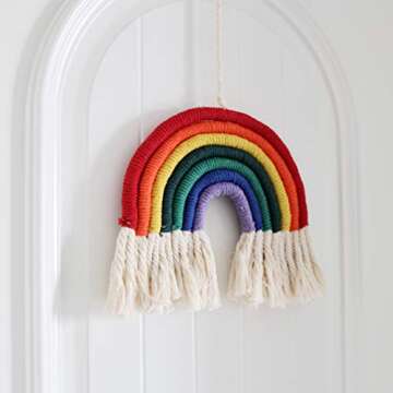Colorful Macrame Rainbow Wall Hanging for Home Decor