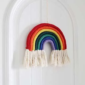 Colorful Macrame Rainbow Wall Hanging for Home Decor