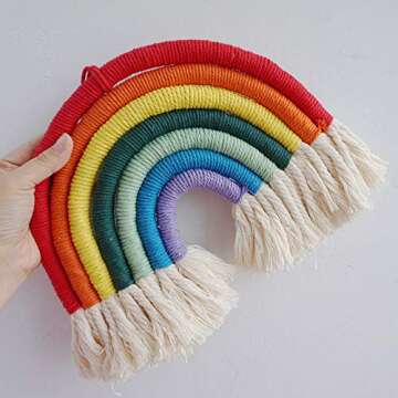 Colorful Macrame Rainbow Wall Hanging for Home Decor