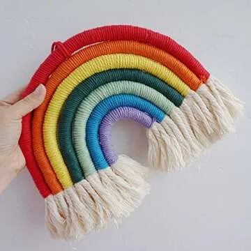 Colorful Macrame Rainbow Wall Hanging for Home Decor