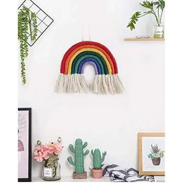 Colorful Macrame Rainbow Wall Hanging for Home Decor