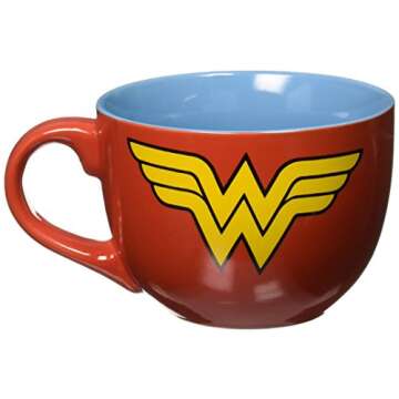 Wonder Woman Soup Mug by Silver Buffalo - Great for Gifts