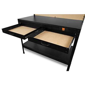 WEN WB4723T 48-Inch Workbench with Power Outlets and Light, Black