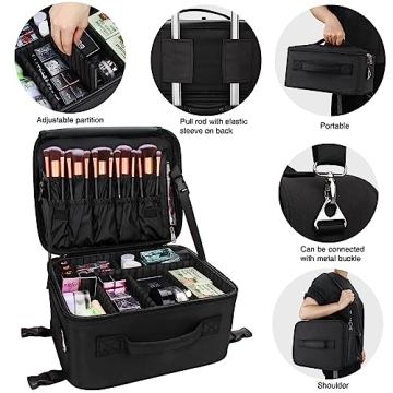 Relavel Professional Rolling Makeup Case for Travel