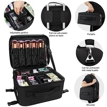 Relavel Professional Rolling Makeup Case for Travel