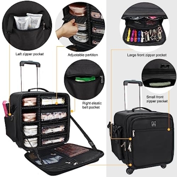 Relavel Professional Rolling Makeup Case for Travel