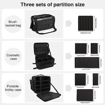 Relavel Professional Rolling Makeup Case for Travel