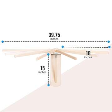 Pennsylvania Woodworks Heavy Duty Wall Mounted Clothes Drying Rack - Solid Maple Hardwood, Space-Sav...