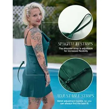 COMFY ONE Womens Satin Dress Draped Cowl Neck Slip Dress Elegant Spaghetti Straps Cocktail Beach Party Dress (as1, Alpha, l, Regular, Regular, Nude)