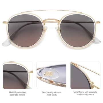 SOJOS Retro Polarized Sunglasses for Men Women - Stylish & Safe