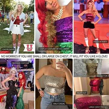 Alivila.Y Fashion Sparkling Sequins Stretch Party Tube Top A11-Gold