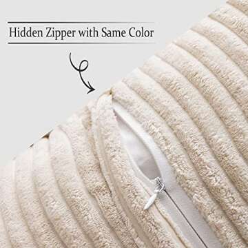 MIULEE Super Soft Corduroy Pillow Covers Set of 2 16x16