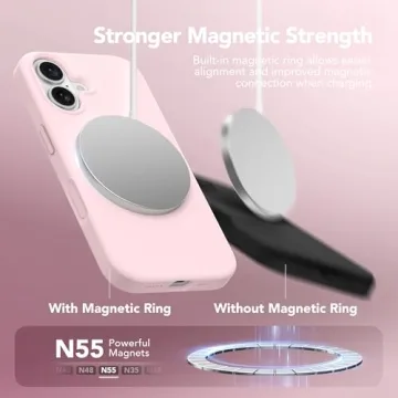 GONEZ iPhone 16 Magnetic Case with Protectors in Pink