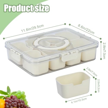 Versatile Travel Snack Container with Dividers for Fresh Snacks