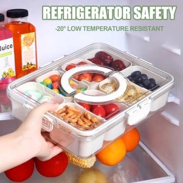 Versatile Travel Snack Container with Dividers for Fresh Snacks