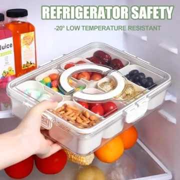 Versatile Travel Snack Container with Dividers for Fresh Snacks