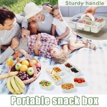 Versatile Travel Snack Container with Dividers for Fresh Snacks