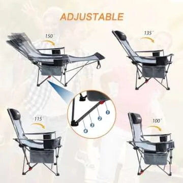 Adjustable POEPORE Camping Chair - Ultimate Comfort & Portability