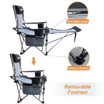 Adjustable POEPORE Camping Chair - Ultimate Comfort & Portability