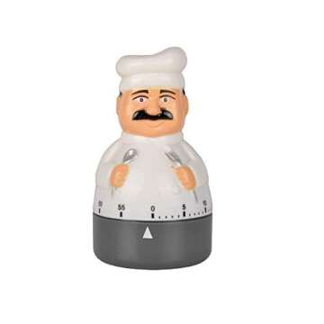 Jayron Kitchen Timer Cooking Timer 60 Minutes Countdown Timer Mechanical Timer Chef Shaped Alarm Clo...