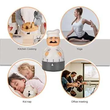 Jayron Kitchen Timer Cooking Timer 60 Minutes Countdown Timer Mechanical Timer Chef Shaped Alarm Clock,Suit for Children and Elderly,used for Cooking Baking Facial Mask