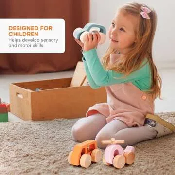 Childlike Behavior Wooden Car for Toddler - Wood Push Truck Vehicle - Montessori Inspired Wooden Rat...