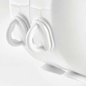 mDesign Indoor/Outdoor Retractable Clothesline - Adjustable 42ft Double Lines - Durable Plastic Reel Dryer for Hanging Wet or Dry Clothes in Bathroom, Laundry, Patio, Balcony - Portable - White