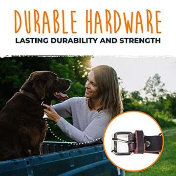 Mighty Paw Leather Dog Collar - Genuine Distressed Leather - Strong Metal Buckle - Ultimate Comfort - Modern Style for All Dogs Breeds - Comfort Puppy Collar - (Small - Brown)