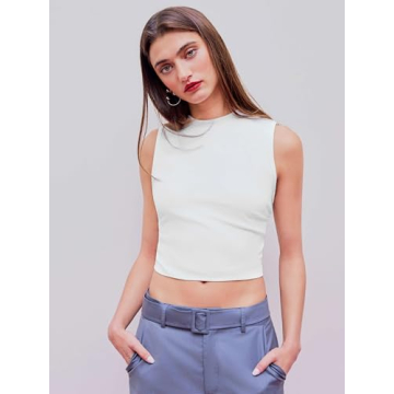 CIDER Womens Crop Top - Stylish Sleeveless Tank Top