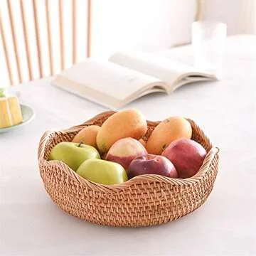 AMOLOLO Rattan Basket for Fruits and Decor Ideas