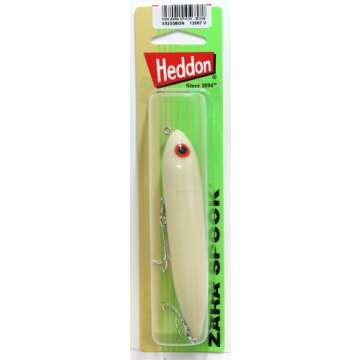 Heddon X9255-Bon Zara Spook, Bone 4.5-Inch Topwater Fishing Bait