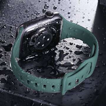 STG Sport Band Compatible with Apple Watch 38mm 40mm 41mm 42mm 44mm 45mm 49mm, Soft Silicone Slim Th...