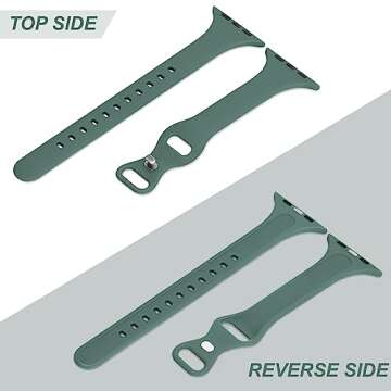 STG Sport Band Compatible with Apple Watch 38mm 40mm 41mm 42mm 44mm 45mm 49mm, Soft Silicone Slim Thin Narrow Replacement Strap Compatible for iWatch Ultra SE Series 9/8/7/6/5/4/3/2/1 (Pine Green,