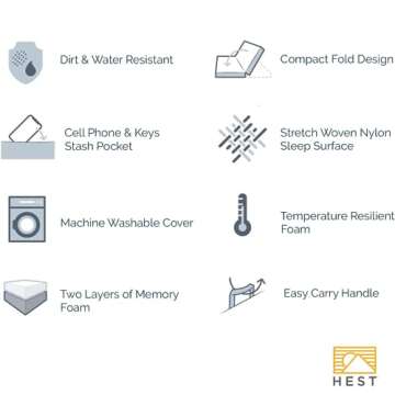 Comfortable HEST Dually Long Camping Mattress for Two