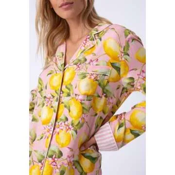 Juakoso Women Pajamas Shorts Sets Casual Beach Vacation 2 Piece Outfits Short Sleeve Button Lounge Sets Ric Rac Sleepwear