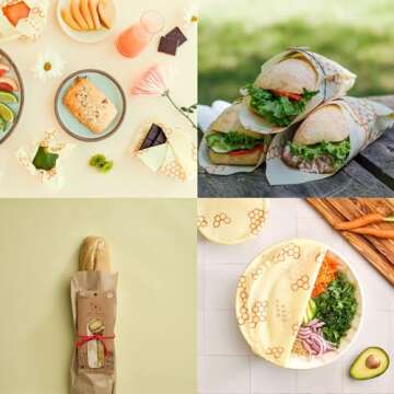 Bee's Wrap Reusable Beeswax Food Wraps Made in the USA, Eco Friendly Beeswax, Sustainable Organic Cotton Wraps, XL Bread Wrap for Homemade Bread, Honeycomb