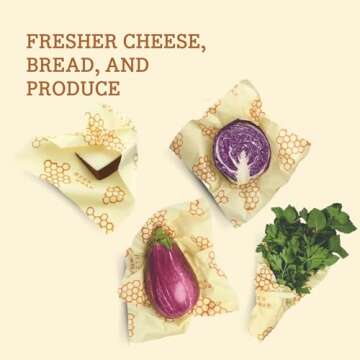 Bee's Wrap Reusable Beeswax Food Wraps Made in the USA, Eco Friendly Beeswax, Sustainable Organic Cotton Wraps, XL Bread Wrap for Homemade Bread, Honeycomb