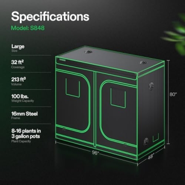 VIVOSUN S848 4x8 Grow Tent for Hydroponics Indoor Plant